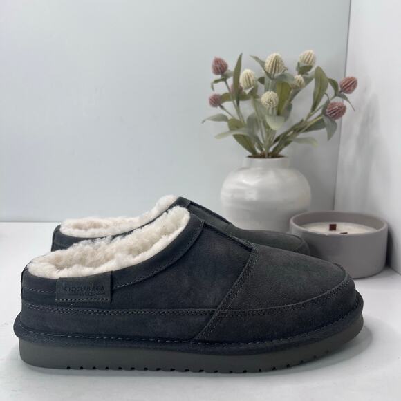 Koolaburra by UGG M Graisen Faux Fur Slip On Mules Stone Gray Men 9 NWB 1115871 - Picture 1 of 9